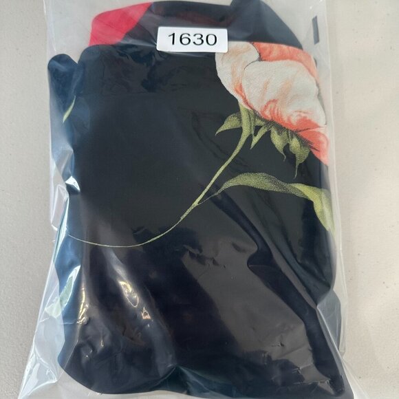 Citrine of Canada Midi Dress Sz 10 Black Floral Y2K Whimsigoth Dark Romantic Vtg - Picture 11 of 11